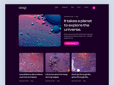 ozagi - Blog Website landing page