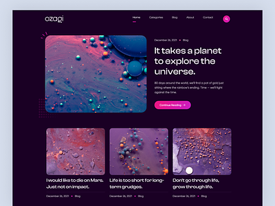 ozagi - Blog Website landing page article blog blog details blog page blog single blog template clean dark design landing page design magazine minimal website newspaper personal blog trend ui design uiux user interface ux design website design