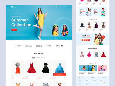 Fashion Store E-commerce Website appareal clean clothing brand dress ecommerce landing page design men fashion minimal online shopping outfit shopping store style summer trendy ui design uiux website design winter women fashion