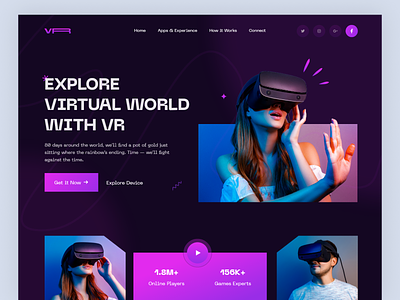 VR Store Website 3d clean ecommerce gadget game gear headset oculus landing page design playstation technology ui design uiux video virtual experience virtual reality vr vr design vr room web page website design