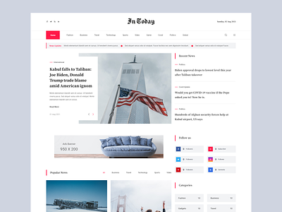 Newspaper & Blog Landing page | Intoday article blog clean creative daily news enews intoday landing page design magazine minimal newsfeed newspaper newspost personal blog podcast ui design uiux web design website design
