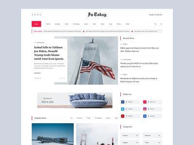 Newspaper & Blog Landing page | Intoday