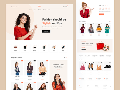 Fashion store ecommerce website Landing page design.