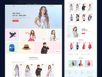 Baby Fashion ecommerce Website apparel clean dress ecommerce ecommerce website fashion fashion blog landing page design magazine minimal online shop outfit shopping store summer dress trendy ui design uiux website design winter dress