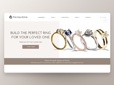 The raw stone figma homepage light rings ui design