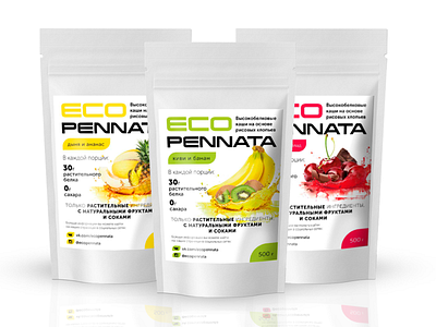 Sticker for high-protein porridge bright fruits graphic design juice light sport