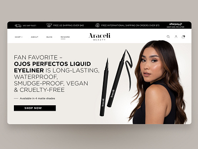 Araceli home page cosmetic figma minimalism nude online store powdery color ui design website
