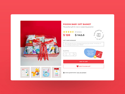 Pigeon Baby Gift Basket baby marketplace neat redesign ui design
