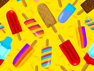 Popsicle seamless pattern background cool fun ice illustration posicle summer vibrant