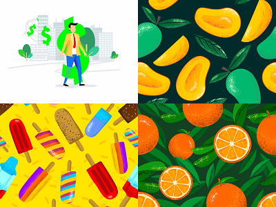 2018 background business character fresh fruits fun illustration seamless