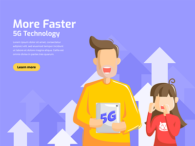 Concept illustration 5G technology 5g background connection daddy daughter illustration network speed technology web