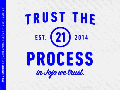 Trust the Process basketball joel embiid sixers typography