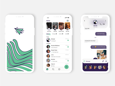 Messaging app concept Whatsapp redesign concept