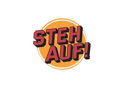 Steh auf ! (Stand up !) type illustrator simple