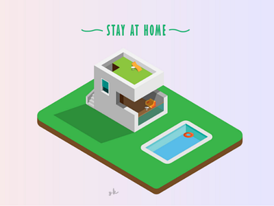 Stay At Home illustration design covid19
