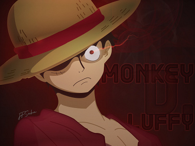 luffy animation anime animeart art background design graphic design illustration luffy one piece