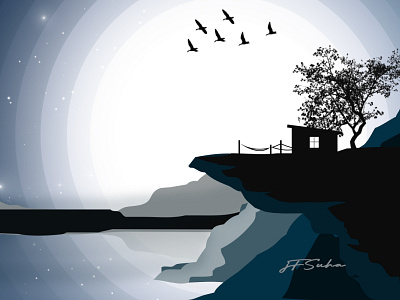 night animation art background design graphic design illustration illustrator minimal photoshop poster