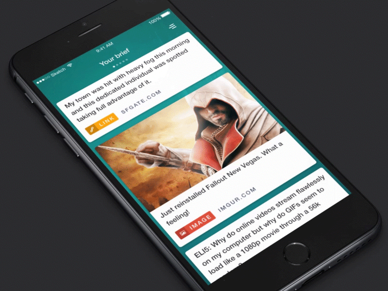 Brief animated animation app gif ios list navigation reddit scroll ui