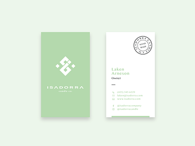 Isadorra Business Cards 2 branding business card clean design graphic design illustration logo minimal print design vector