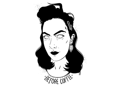 Before coffee coffee illustration zombie