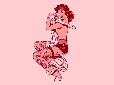 Pinup with snake