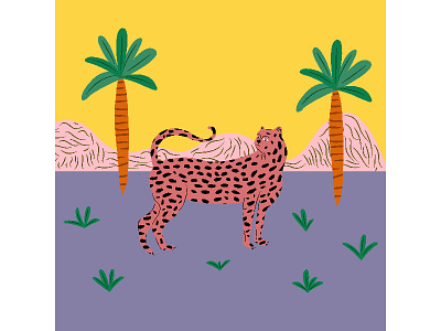 Panther design illustration mountain panther tree