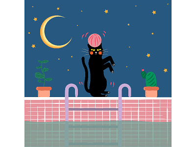 My cheeky cat cat nightclub plants swimmingpool