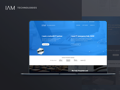 Landing page design for IT services company content-first corporate hero shot it services landing page managed services ui ux website