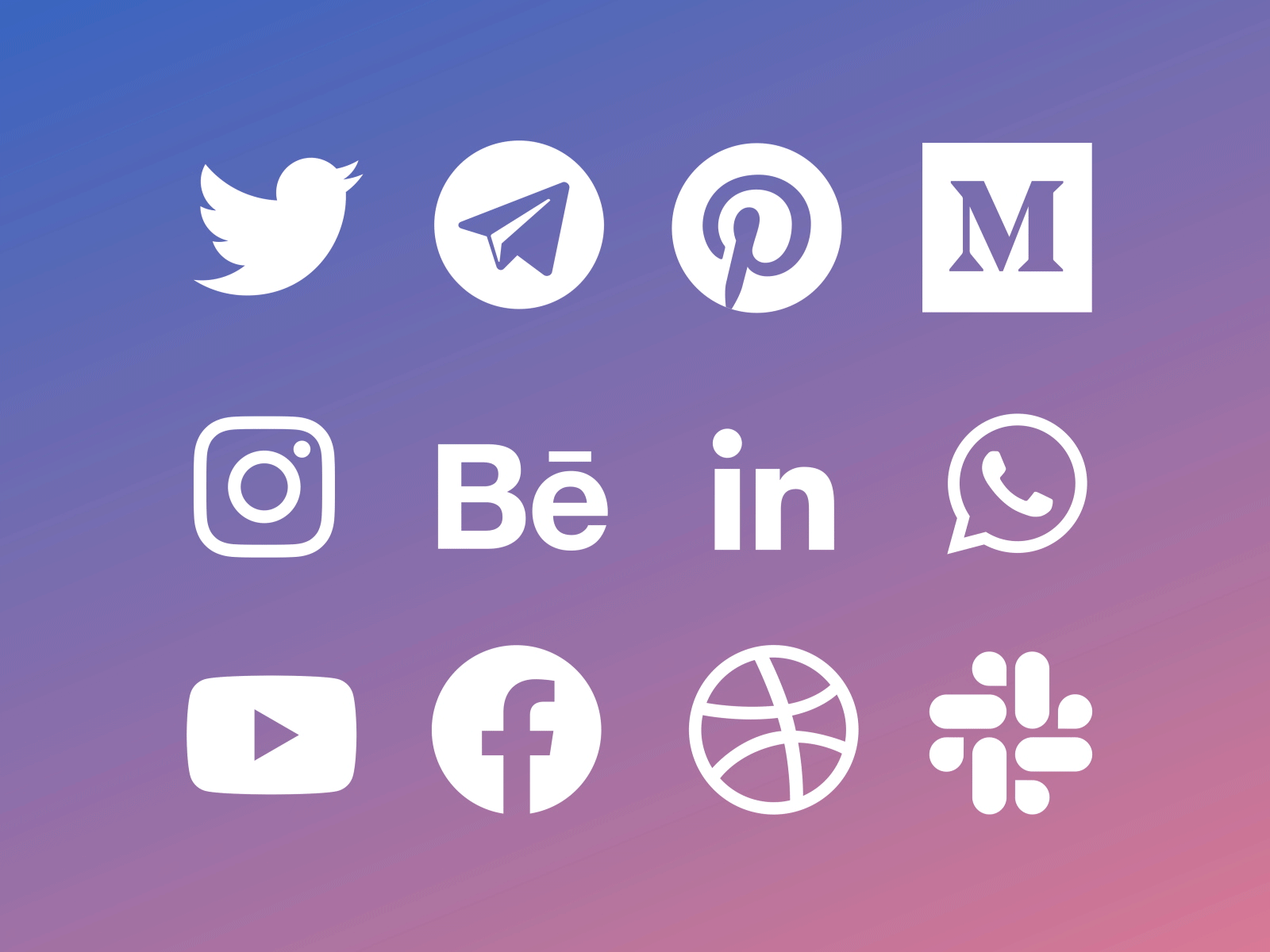 Social Media Icons animation behance facebook icon icon set instagram logo media microinteraction pinterest social social networks socialmedia twitter ui youtube