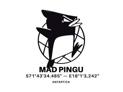 MAD PINGU design flat graphic design illustration illustrator logo minimal typography vector vintage