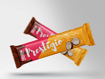 Prestígio (Redesign Suggestion) chocolat coconut design food package rebranding redesign weekly warm up wrapper wrapping
