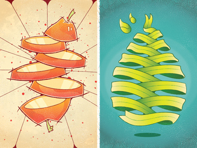Pear Illustrations fruit fruit ninja illustration illustrator iterations pears ribbons slice and dice