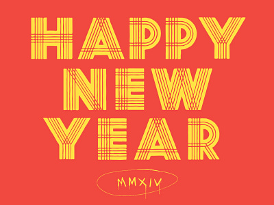 MMXIV 2014 holiday lined new year thick type typeface