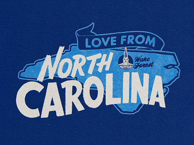 Love from NC banner illustration lettering love nc state true grit