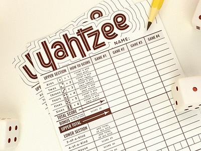 Yahtzee Scorecards