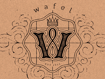 Wafel Logo Mock-up crown fancy filigree logo mockup stamp wafel waffle