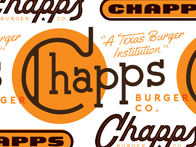 Chapps Rebrand burgers chapps hand lettering lettering logo logotype script slab serif texas