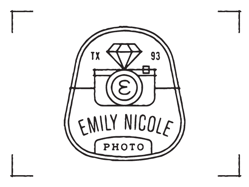 Emily Nicole Photo Logos badge logos logotype monogram photography script wedding
