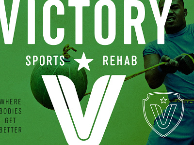 Victory Sports Rehab logo logotype rehab shield sports star