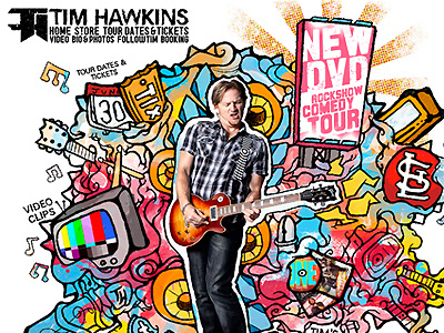 Tim Hawkins - Website Final billboard colorful illustration vibrant watercolor web