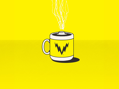 Voltage Coffee battery bolt coffee electricity lightning logo volt