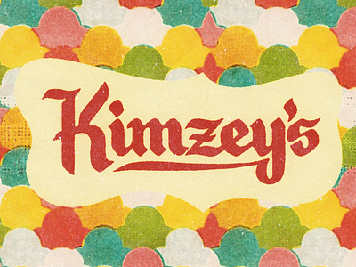 Kimzey's blackletter colorful logotype pattern retro texture