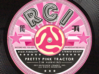 Pretty Pink CD Label comedy music old school pink record vintage