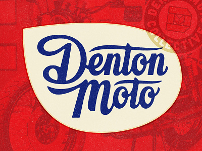 Denton Moto Collective badge denton logotype monogram motorcycles script