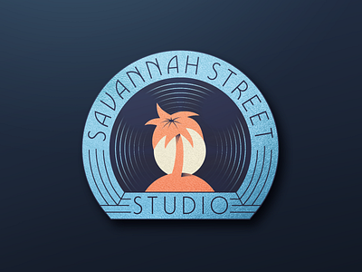 Savannah Street Studio Logo album badge logo logotype palm tree record studio