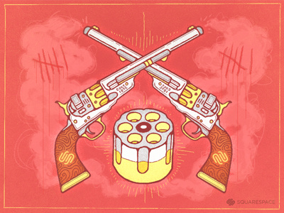 Squarespace Six-Shooters blood contest gun handdrawn old school revolvers squarespace squarespace6