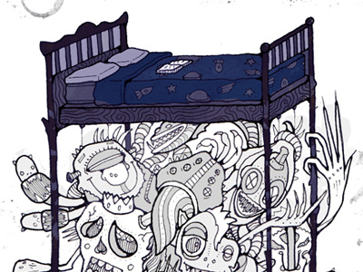 Bedtime Monsters aliens creepy hand drawn illustration monsters nightmares the ninety nine draft bedtime