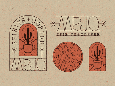 MR.JO Marks badge bar cactus coffee illustration logo logotype texas