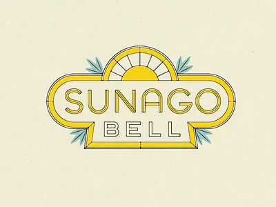 Sunago Bell Logo badge badge logo lettering logo