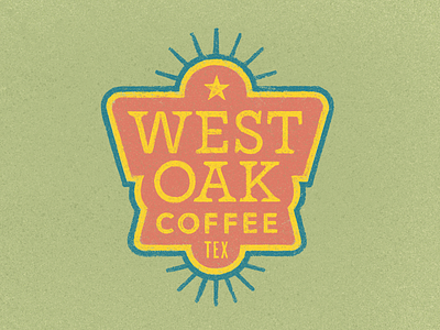 West Oak Coffee Badge badge coffee lettering logo logotype shield spurs texas